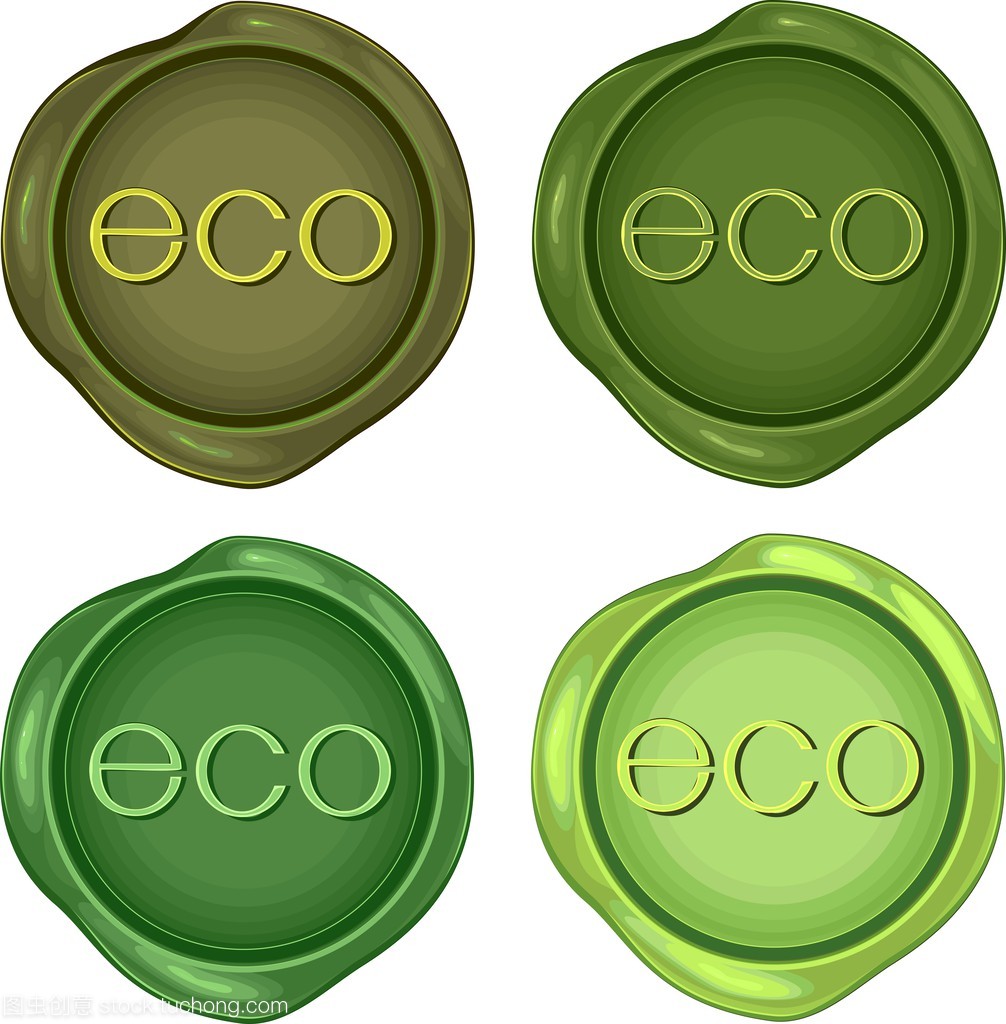 為環保產品的綠色蠟郵票一套